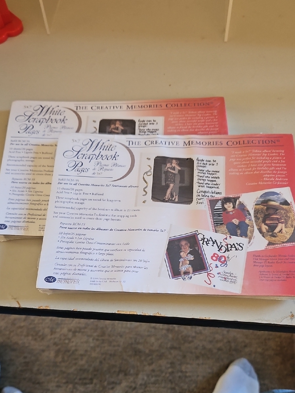 2 Creative Memories White Scrapbook Pages 5x7 New In Pack